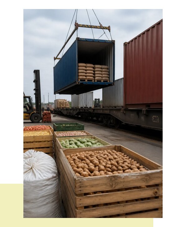 Перевозка сельскохозяйственной продукции в контейнерах в Кизляр